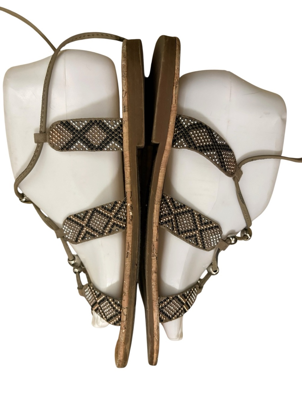 Sam & Libby Beaded Gladiator Wrap Sandals - Size 8.5 - Picture 6 of 9